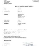 Certificate for superyacht mooring line